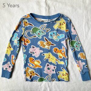 🪴5/$30 H&M 5 Years Kid Boy Girl Pokemon Pajamas Top Kawaii Character